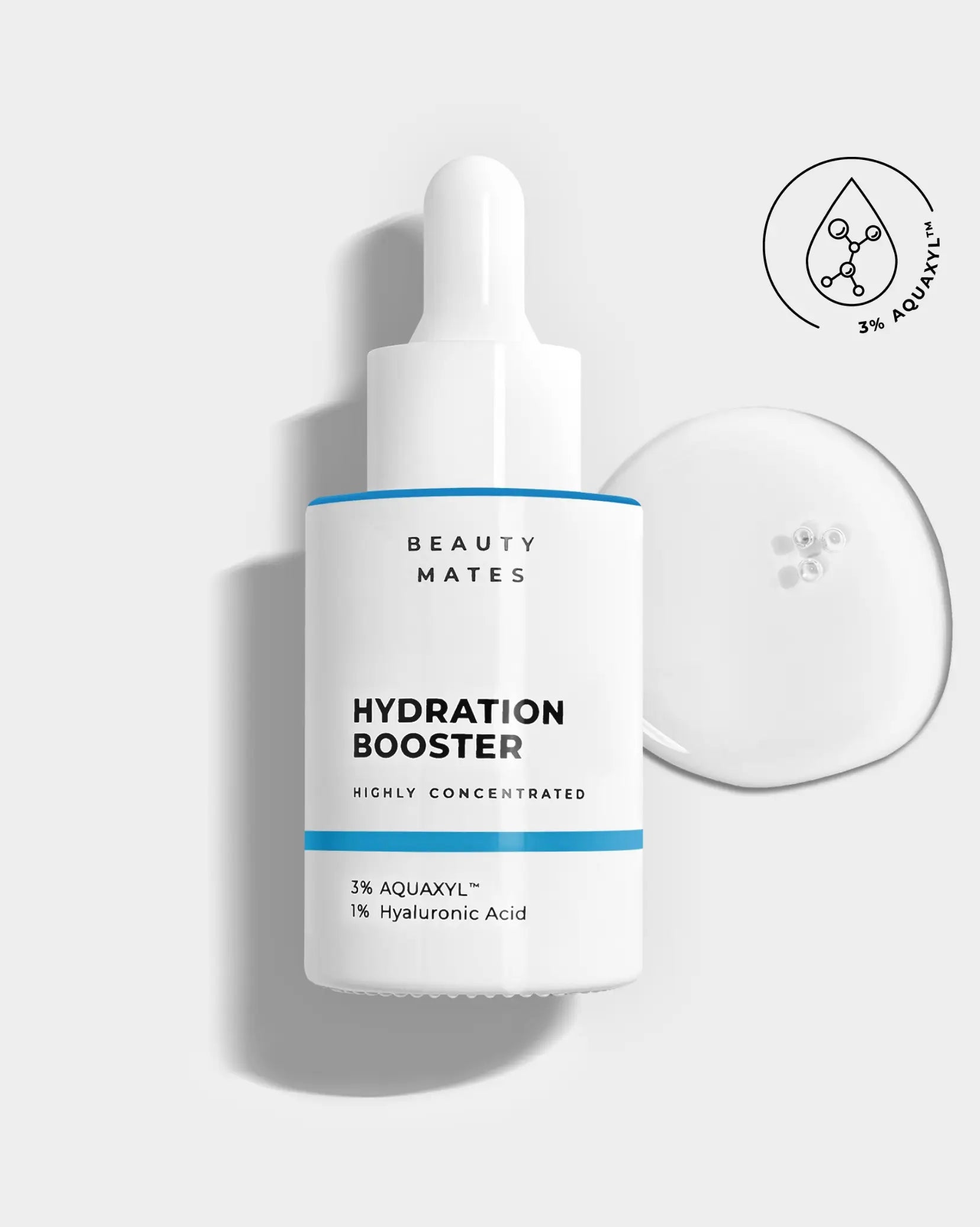 Beauty Mates Hydration Booster - Hochkonzentriertes Serum mit 3% Aquaxyl und 1% Hyaluronsäure