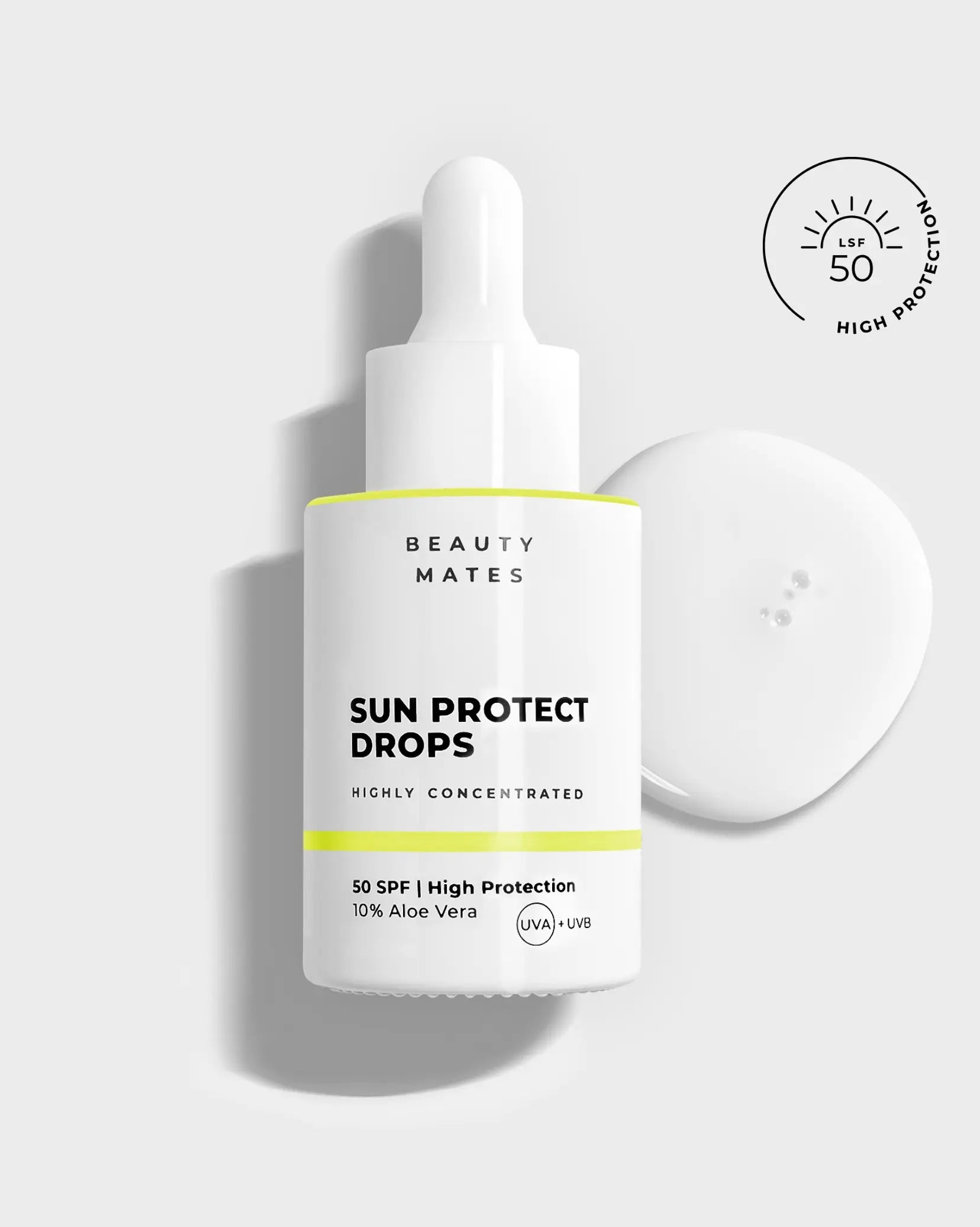 Beauty Mates Sun Protect Drops - Hochkonzentrierter Sonnenschutz mit SPF 50 und 10% Aloe Vera.